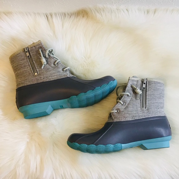 turquoise sperry duck boots